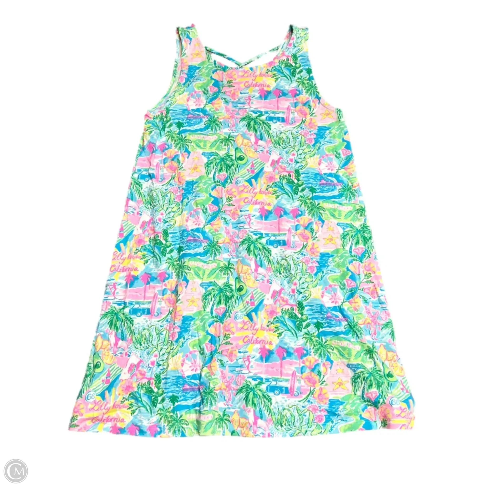 Dress Designer By Lilly Pulitzer In Green & Pink, Size: L