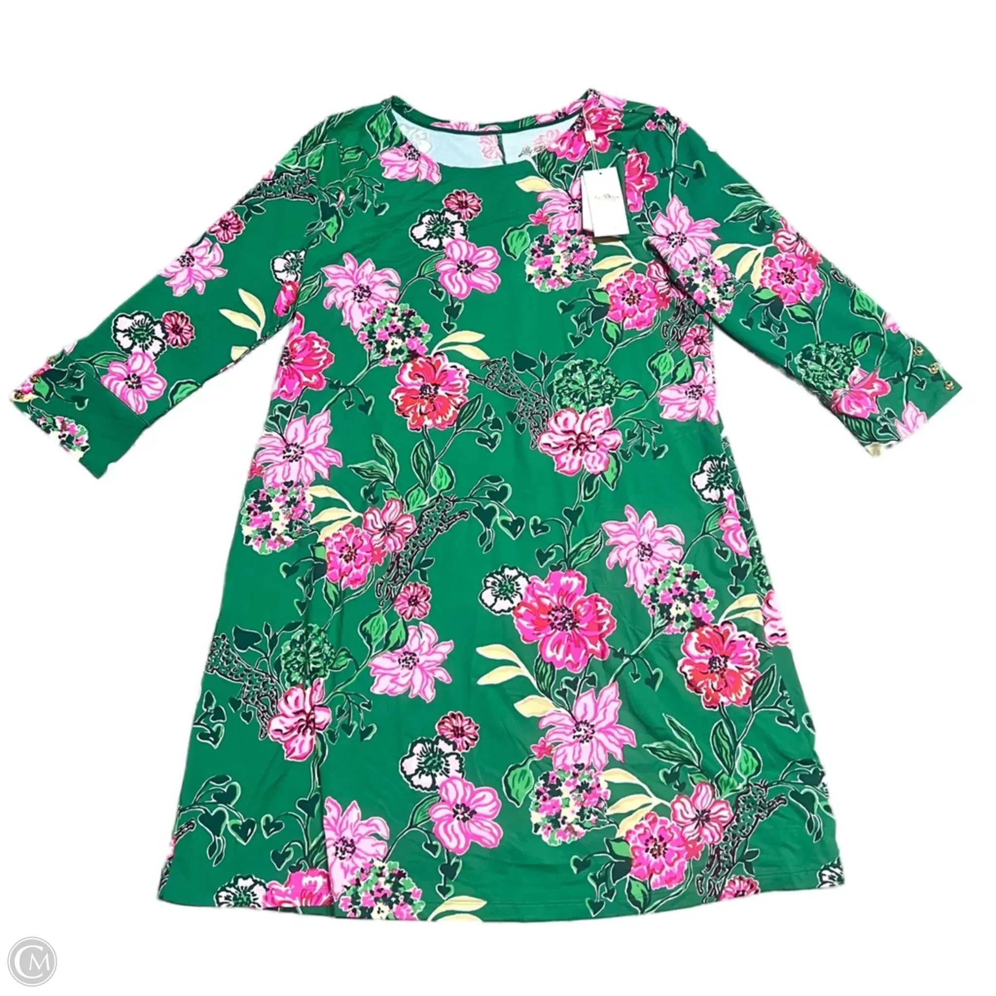 Dress Designer By Lilly Pulitzer In Green & Pink, Size: L