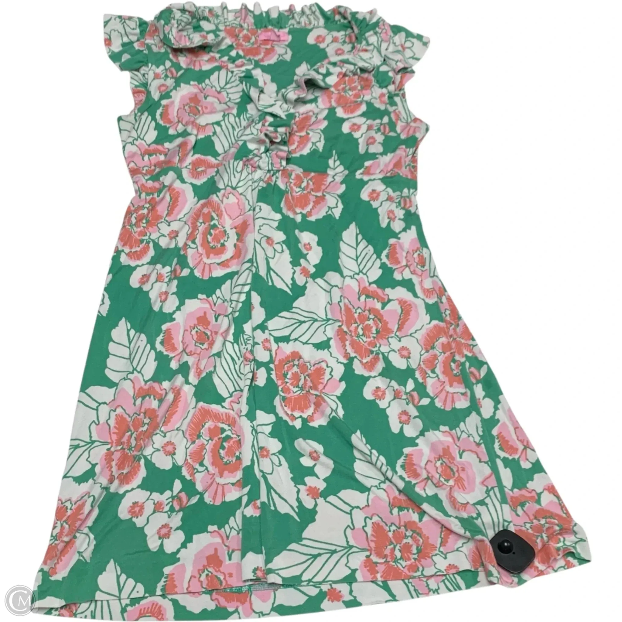 Dress Designer By Lilly Pulitzer In Green & White, Size: Xl