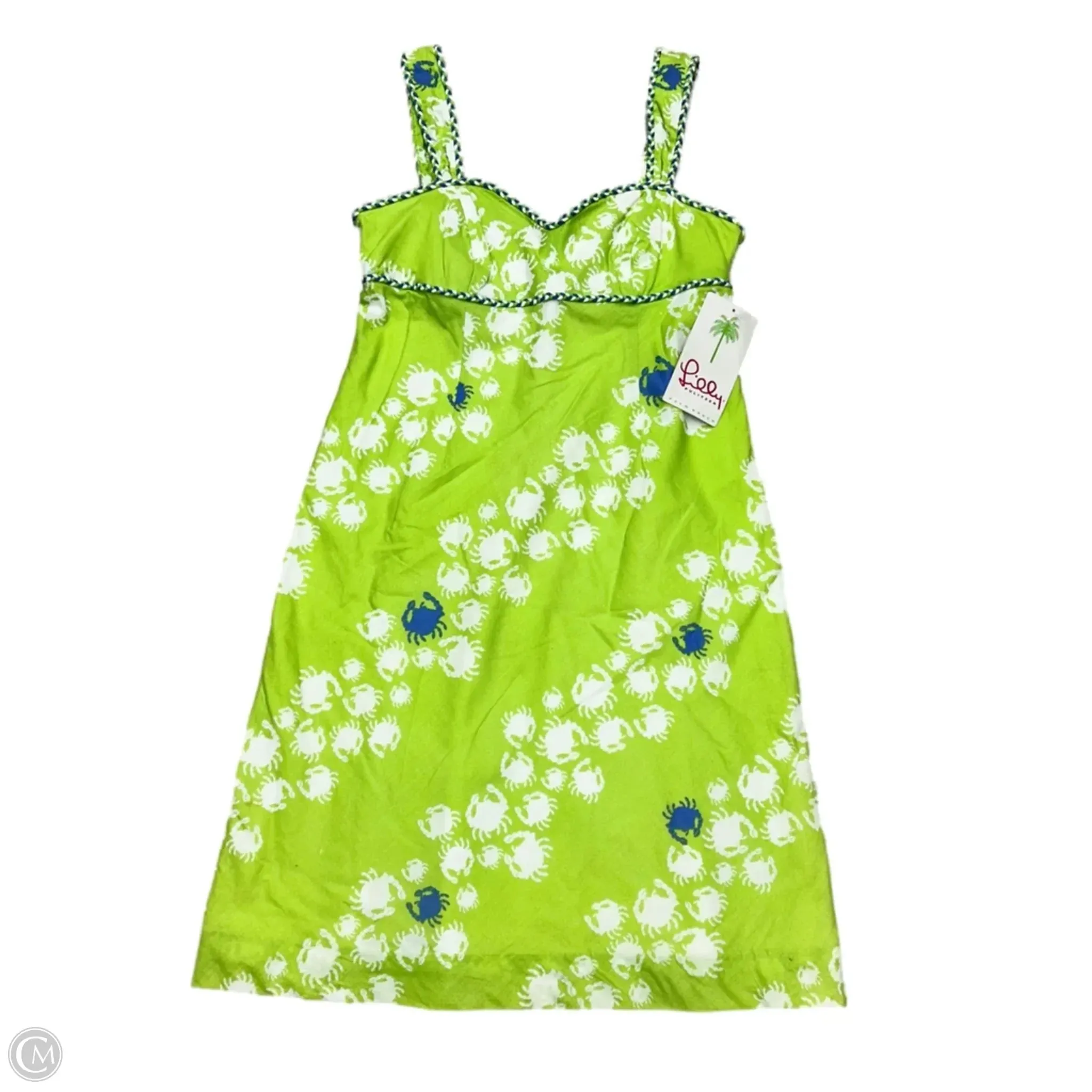 Dress Designer By Lilly Pulitzer In Green & White, Size: Xs