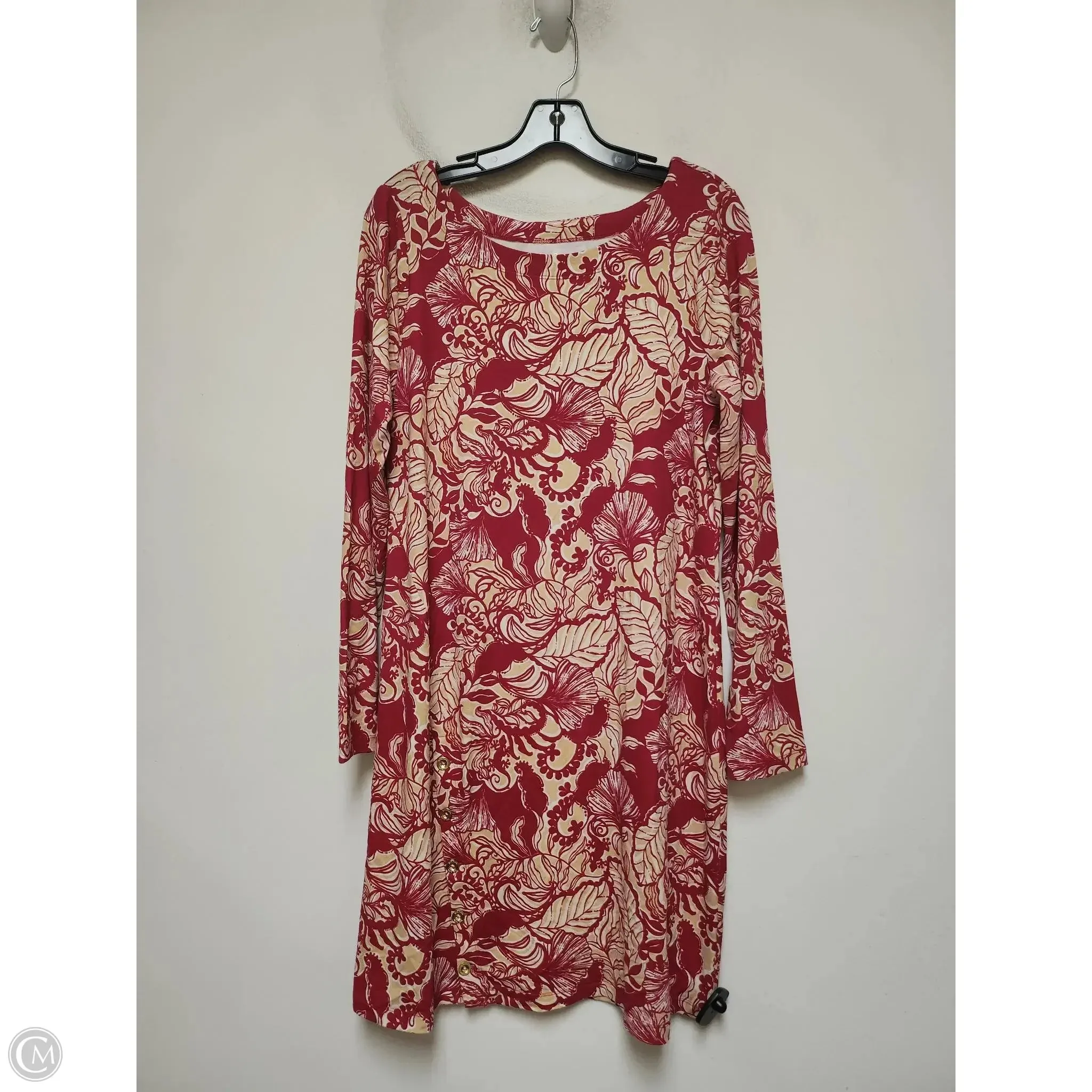 Dress Designer By Lilly Pulitzer In Pink & Tan, Size: L