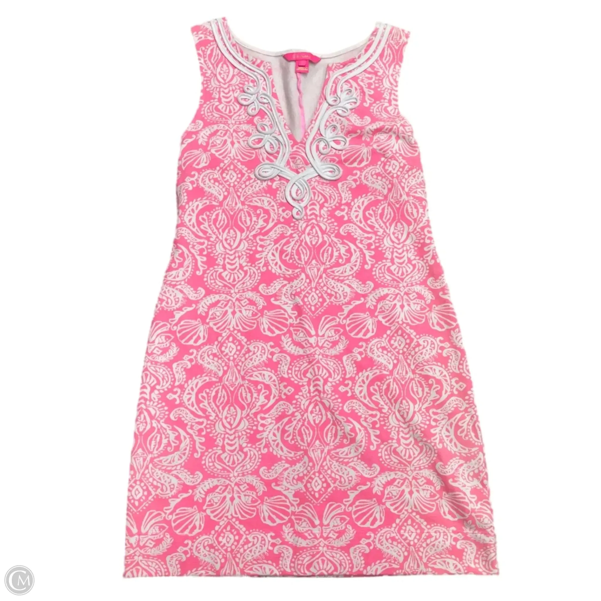 Dress Designer By Lilly Pulitzer In Pink & White, Size: S