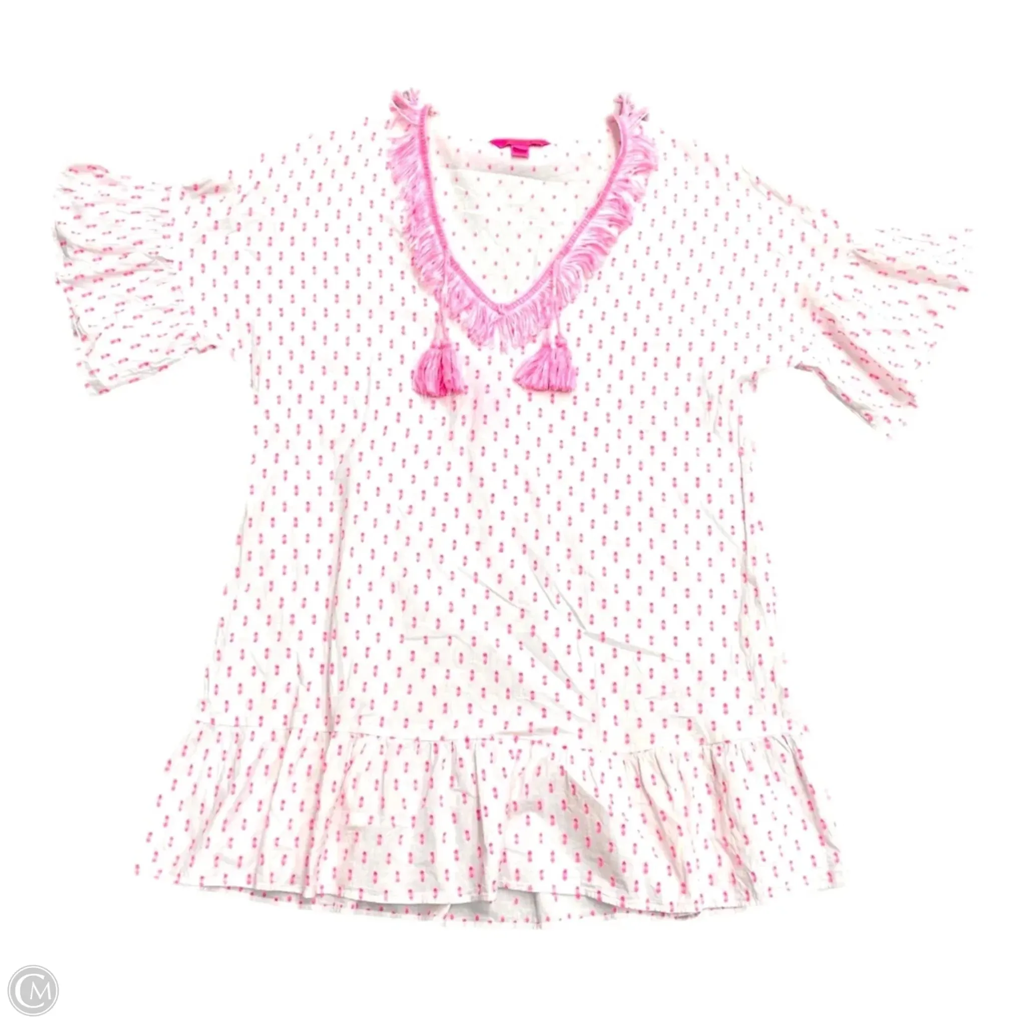 Dress Designer By Lilly Pulitzer In Pink & White, Size: S/M