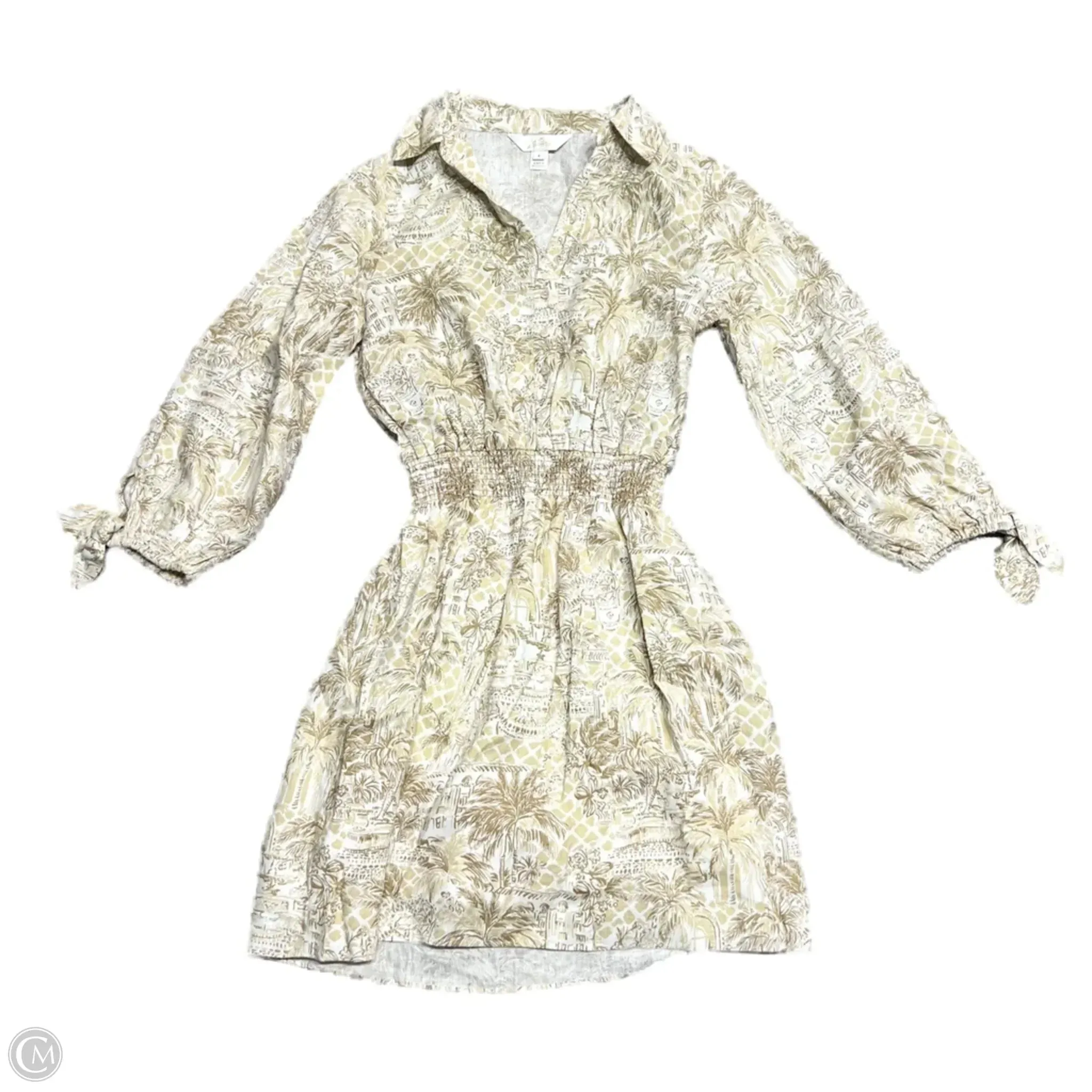 Dress Designer By Lilly Pulitzer In Tan & White, Size: S