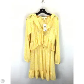 Dress Designer By Michael By Michael Kors In White & Yellow, Size: M