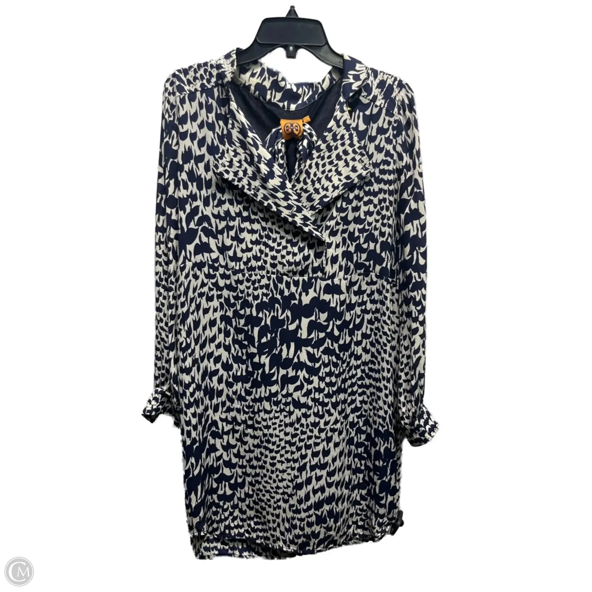 Dress Designer By Tory Burch In Blue & Cream, Size: 4