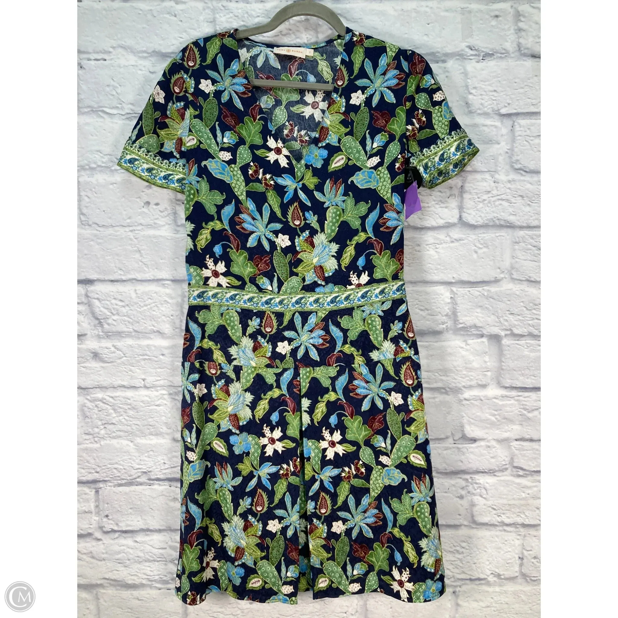 Dress Designer By Tory Burch In Blue & Green, Size: Xs