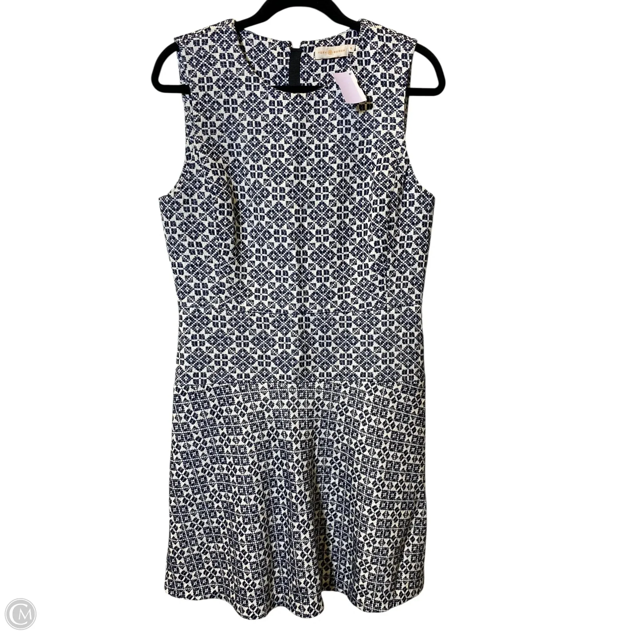 Dress Designer By Tory Burch In Blue & White, Size: 10