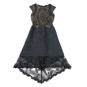 Dress Party Midi Designer By Tadashi Shoji In Black, Size:2