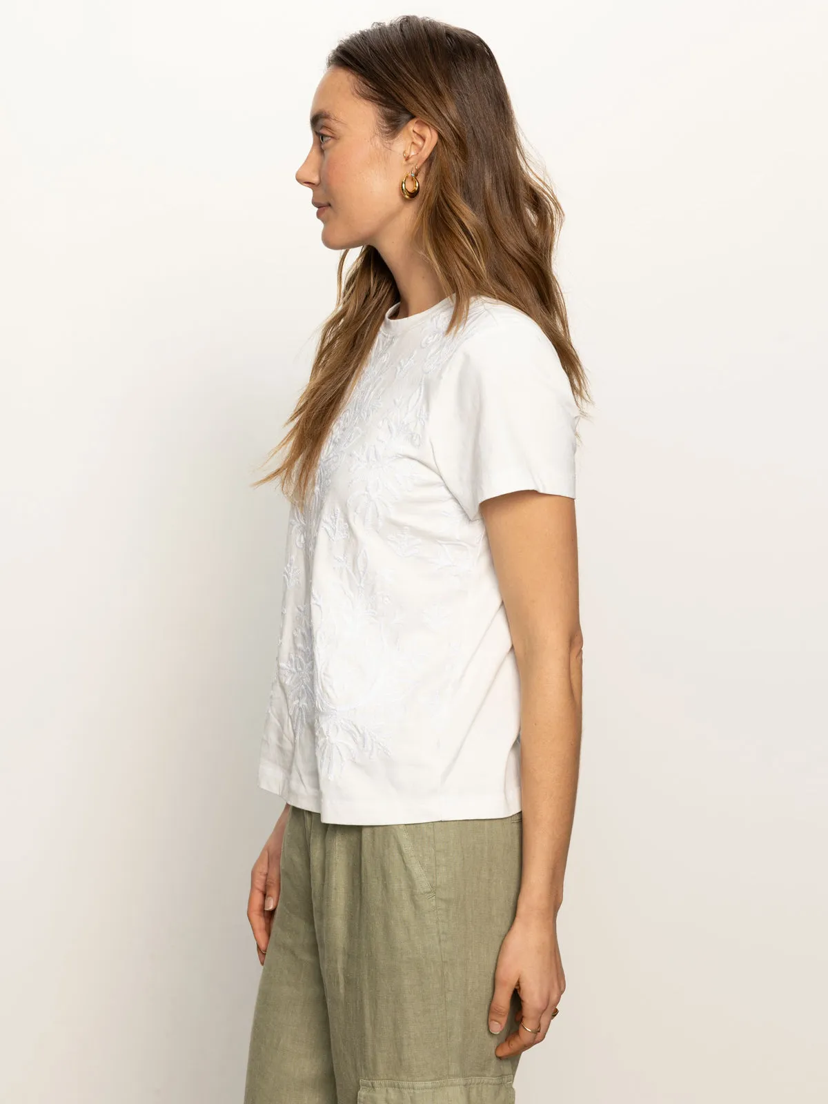 Embroidered Perfect Tee White