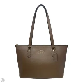 Gallery Tote Designer By Coach In Gold/Dark Stone, Size: Medium