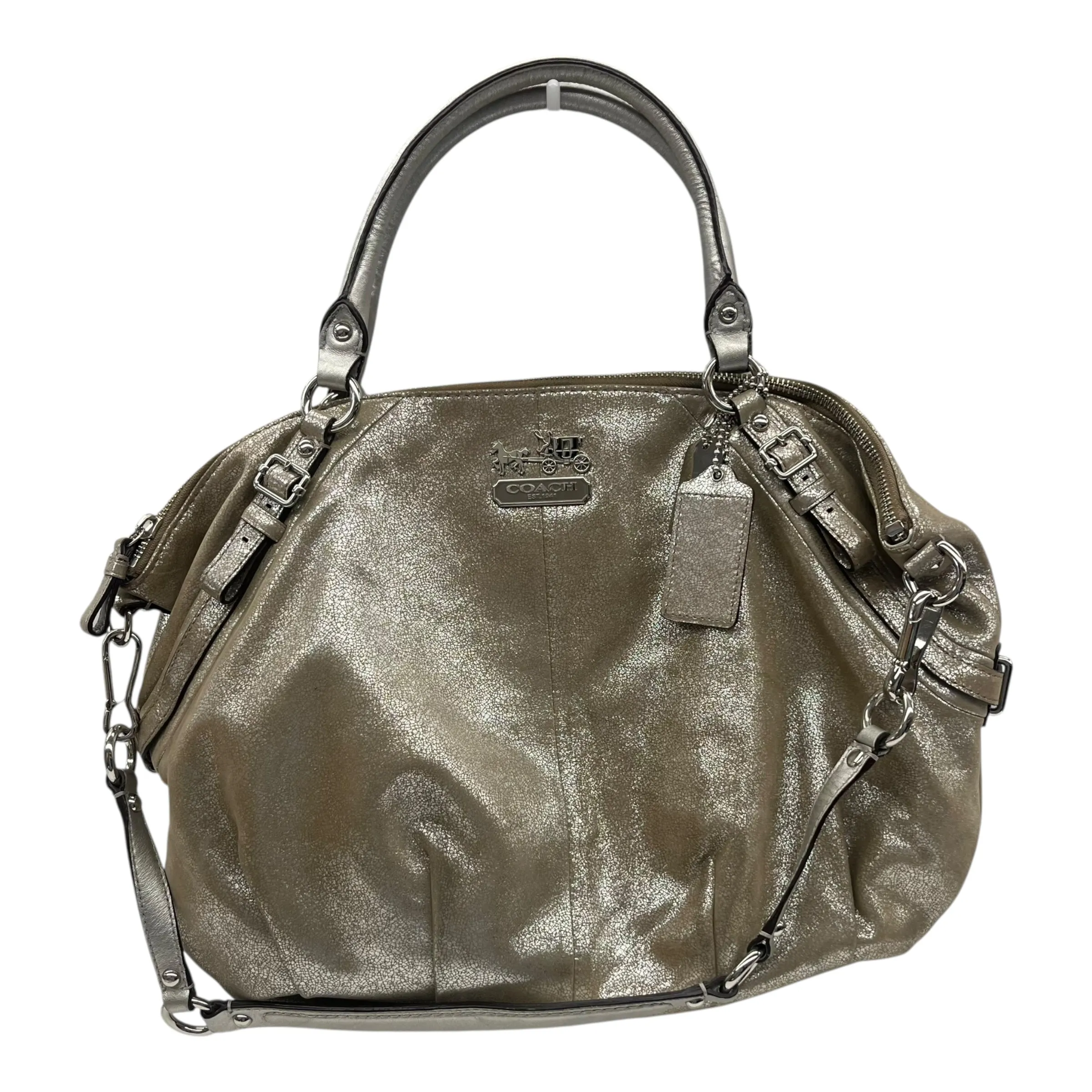 Handbag Designer By Coach In Gold, Size:Medium