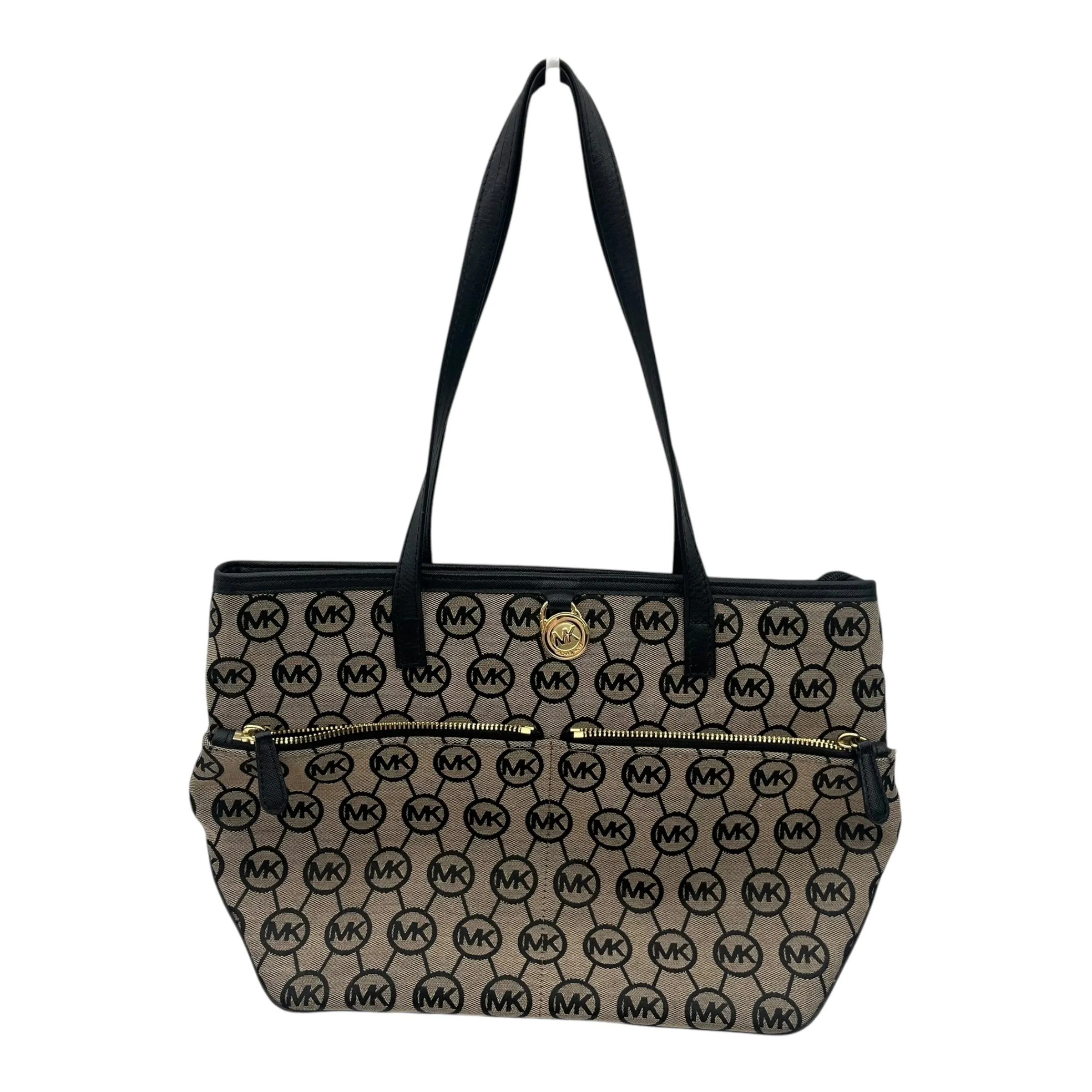 Handbag Designer By Michael Kors In Black & Brown, Size:Medium