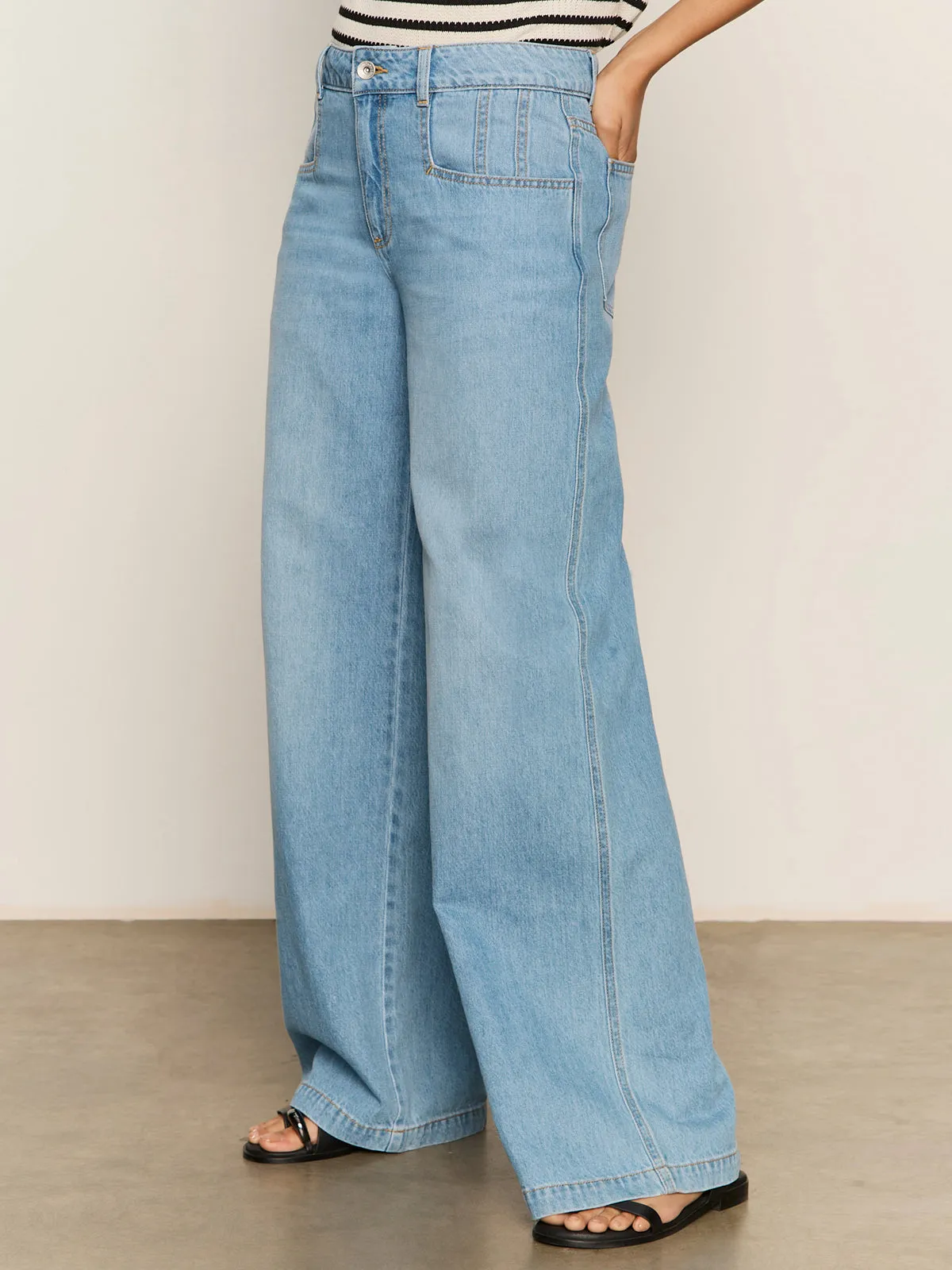 Highland Wide Leg Standard Rise Jeans Sail Away