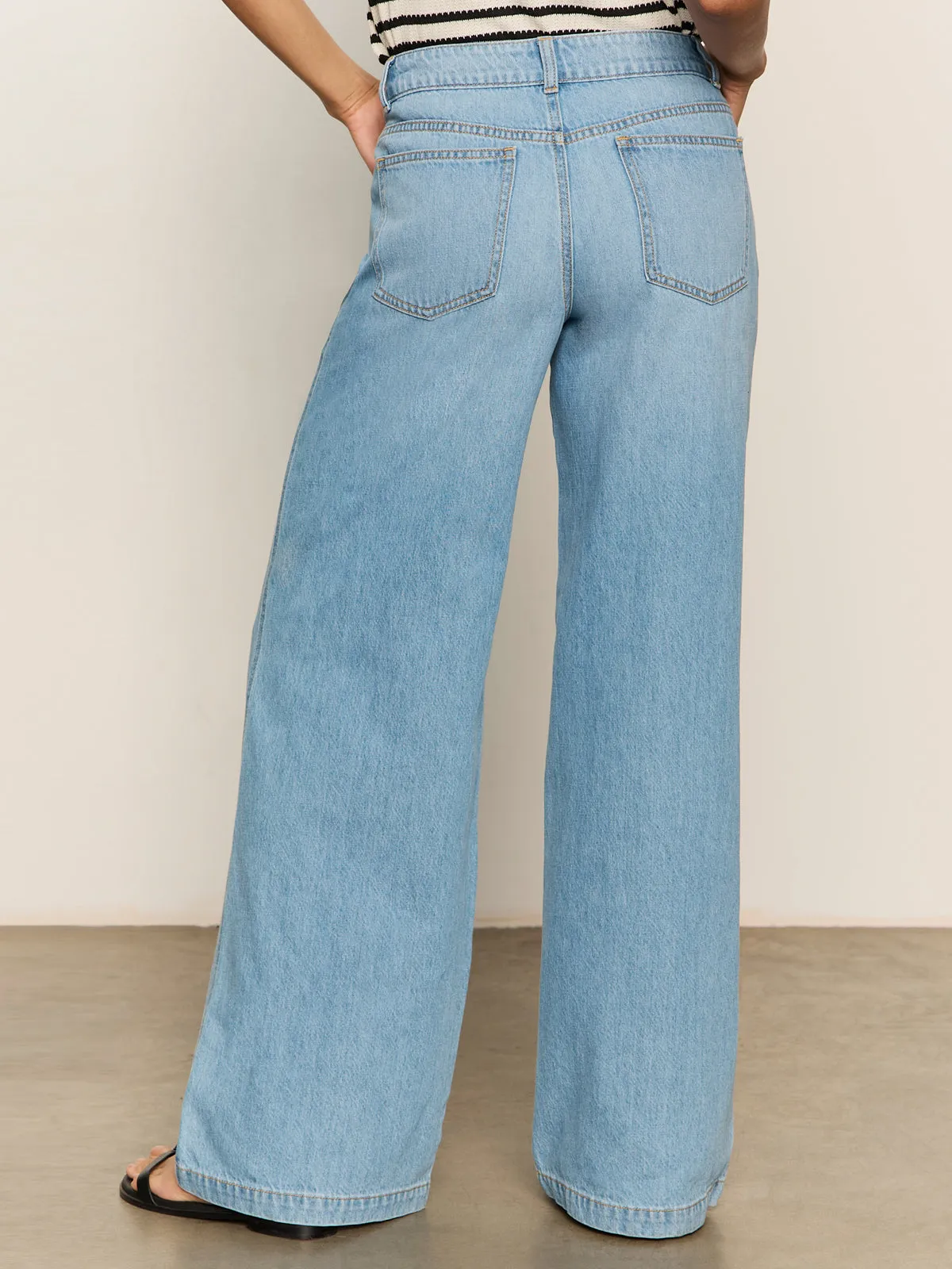 Highland Wide Leg Standard Rise Jeans Sail Away