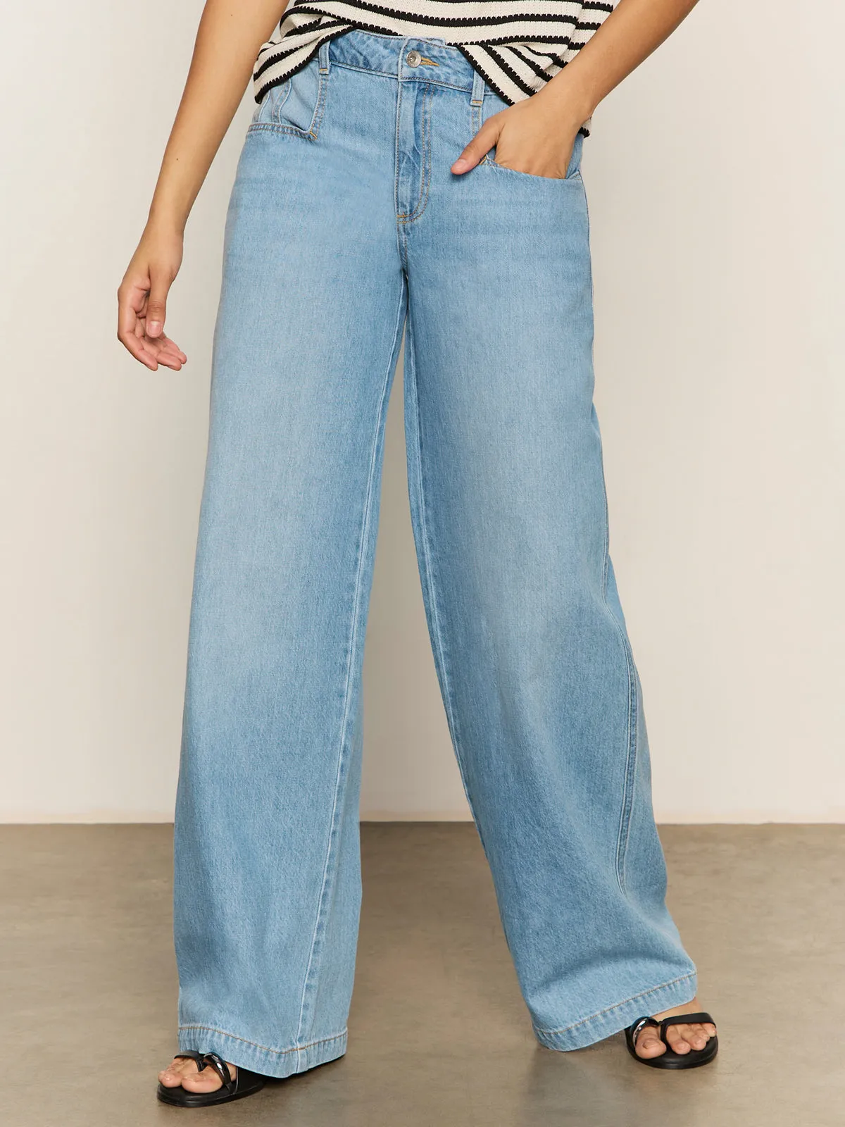 Highland Wide Leg Standard Rise Jeans Sail Away