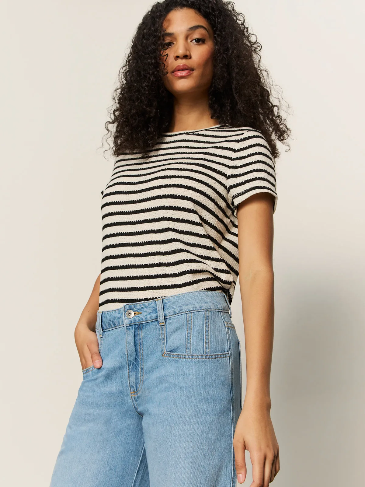 Highland Wide Leg Standard Rise Jeans Sail Away