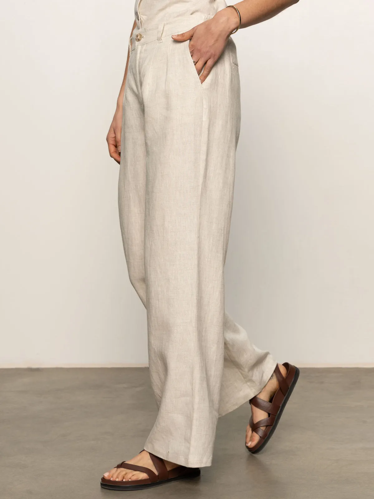 Hopper Semi High Rise Pant Flax