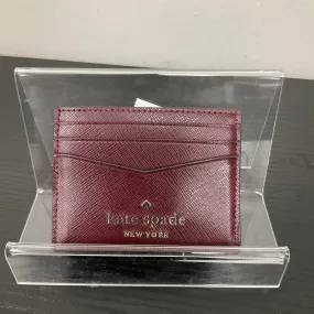 ID Card Holder Designer By Kate Spade In Maroon, Size:Small