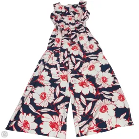 Jumpsuit Designer By Karl Lagerfeld In Blue & Red & White, Size: M