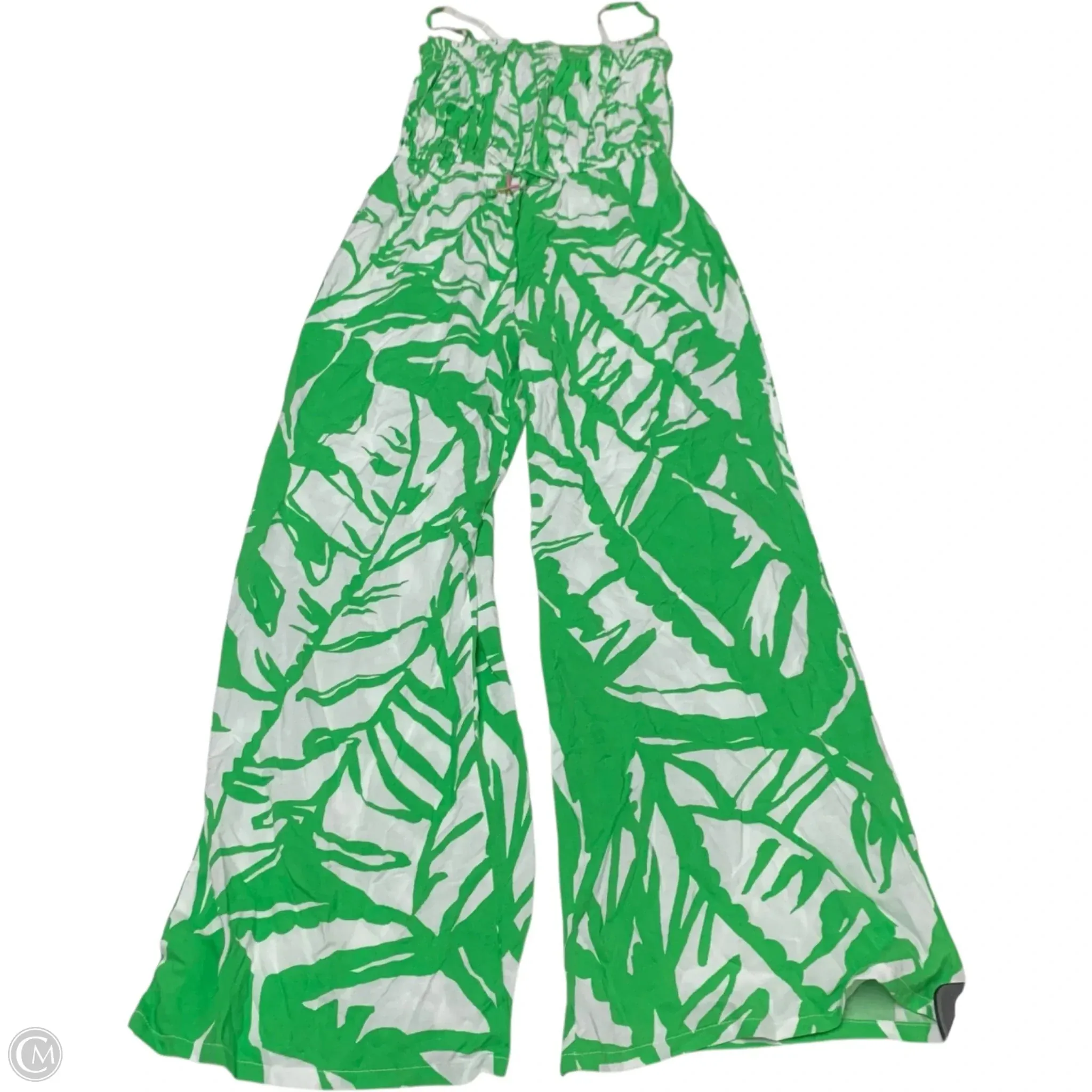 Jumpsuit Designer By Lilly Pulitzer In Green & White, Size: Xl