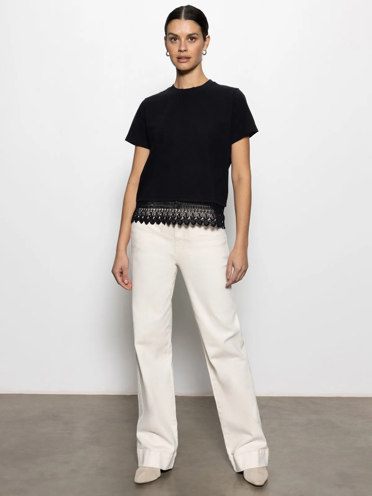 Lace Remix Perfect Tee Black