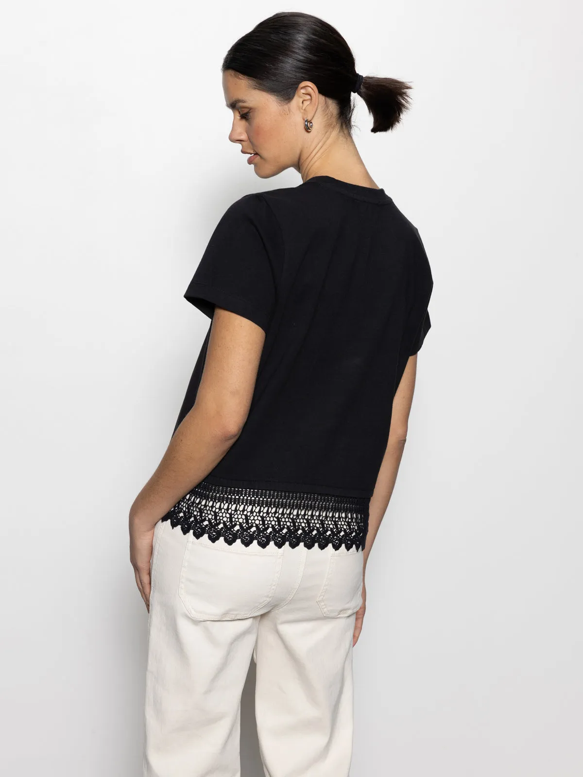 Lace Remix Perfect Tee Black