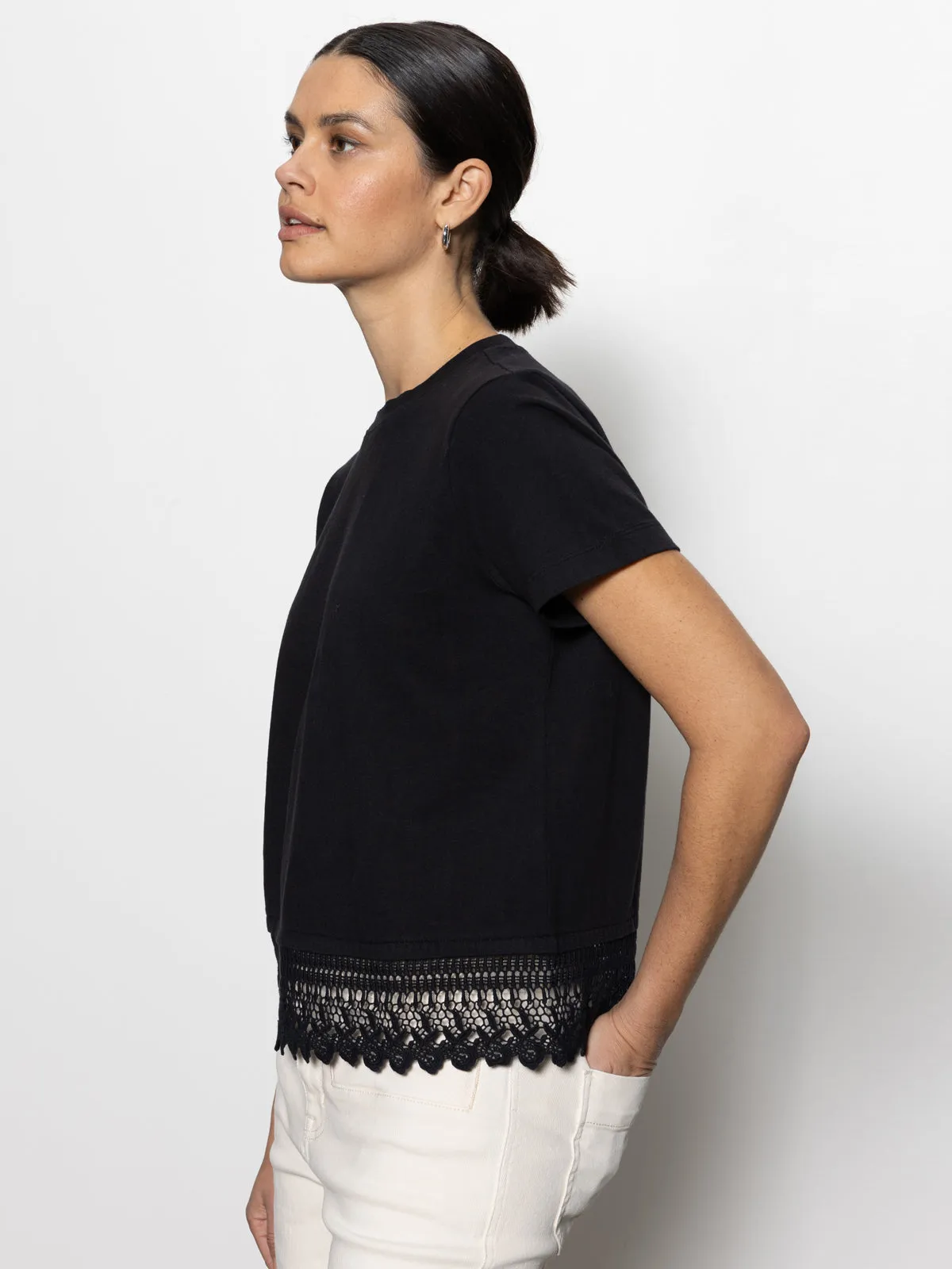 Lace Remix Perfect Tee Black