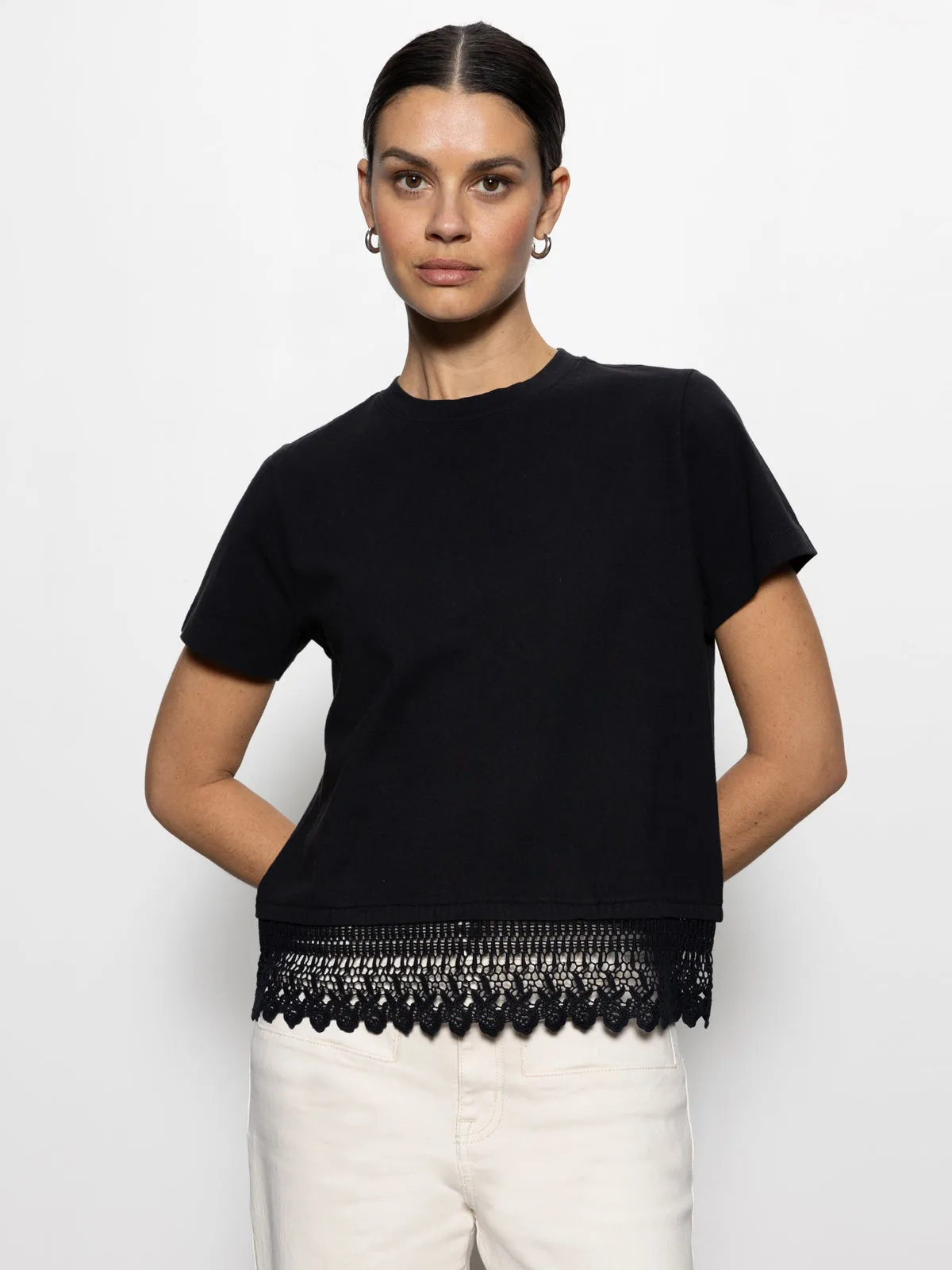Lace Remix Perfect Tee Black