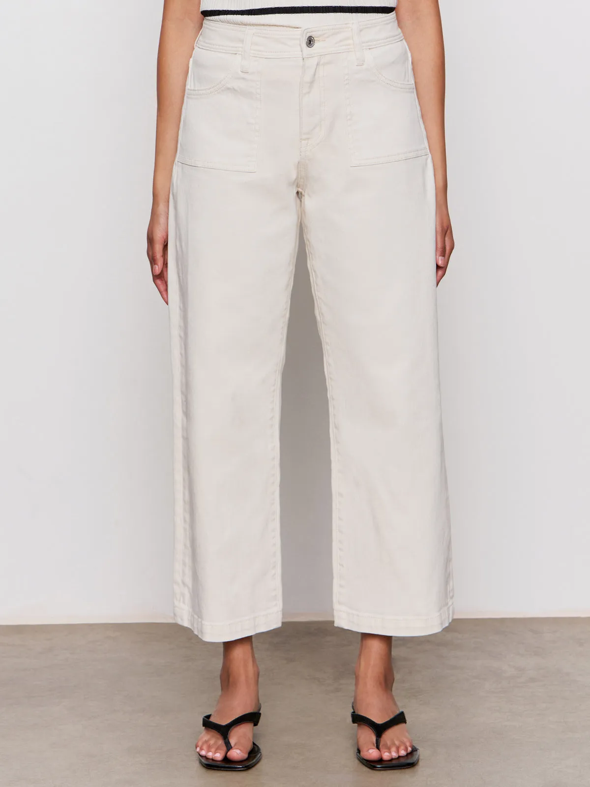 League Crop Jeans Light Oat