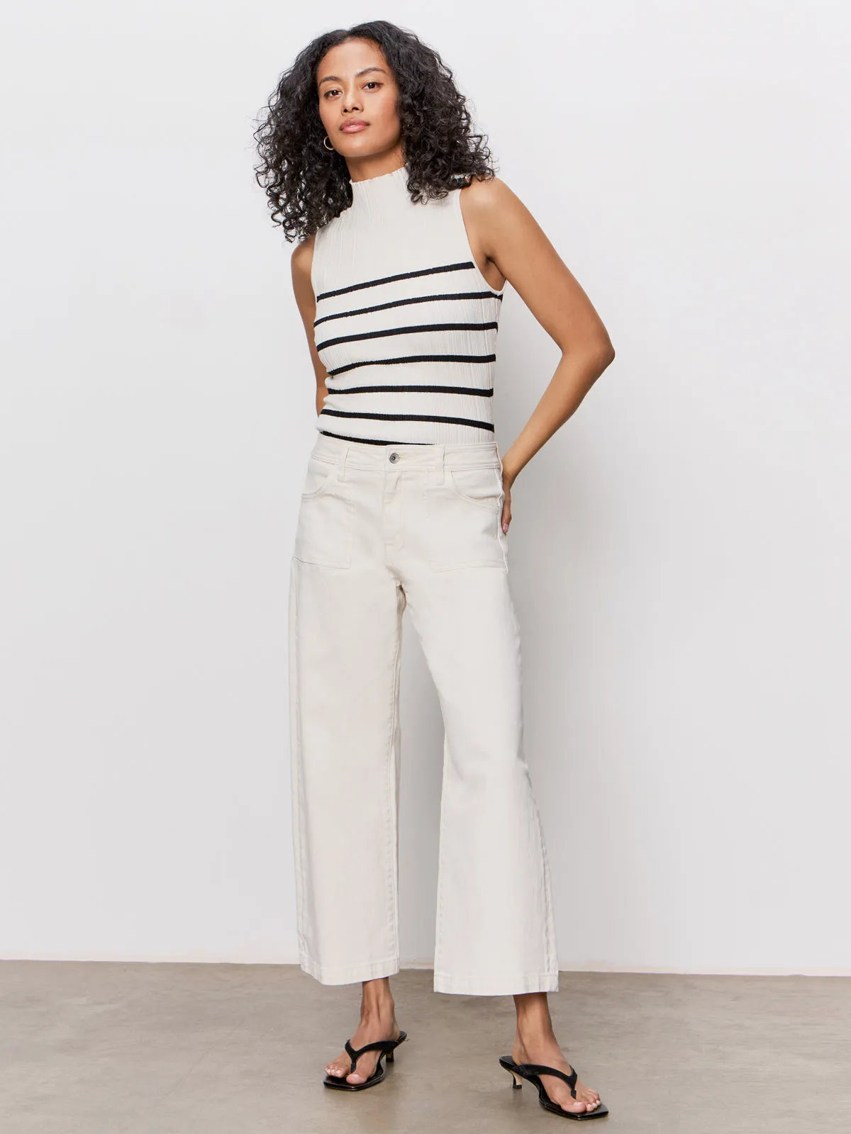 League Crop Jeans Light Oat