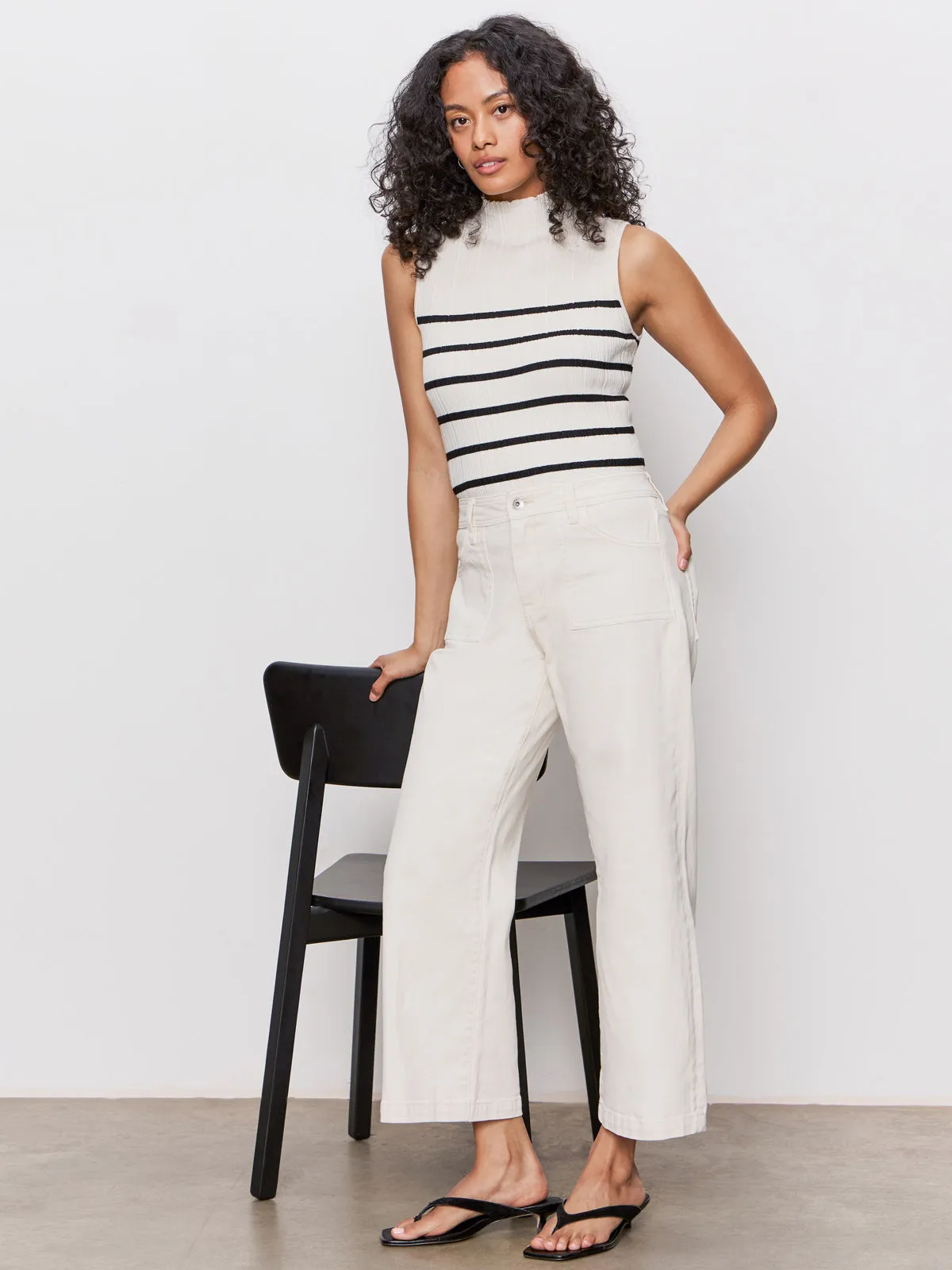 League Crop Jeans Light Oat