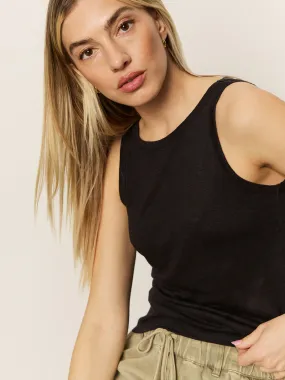 Linen Tank Black