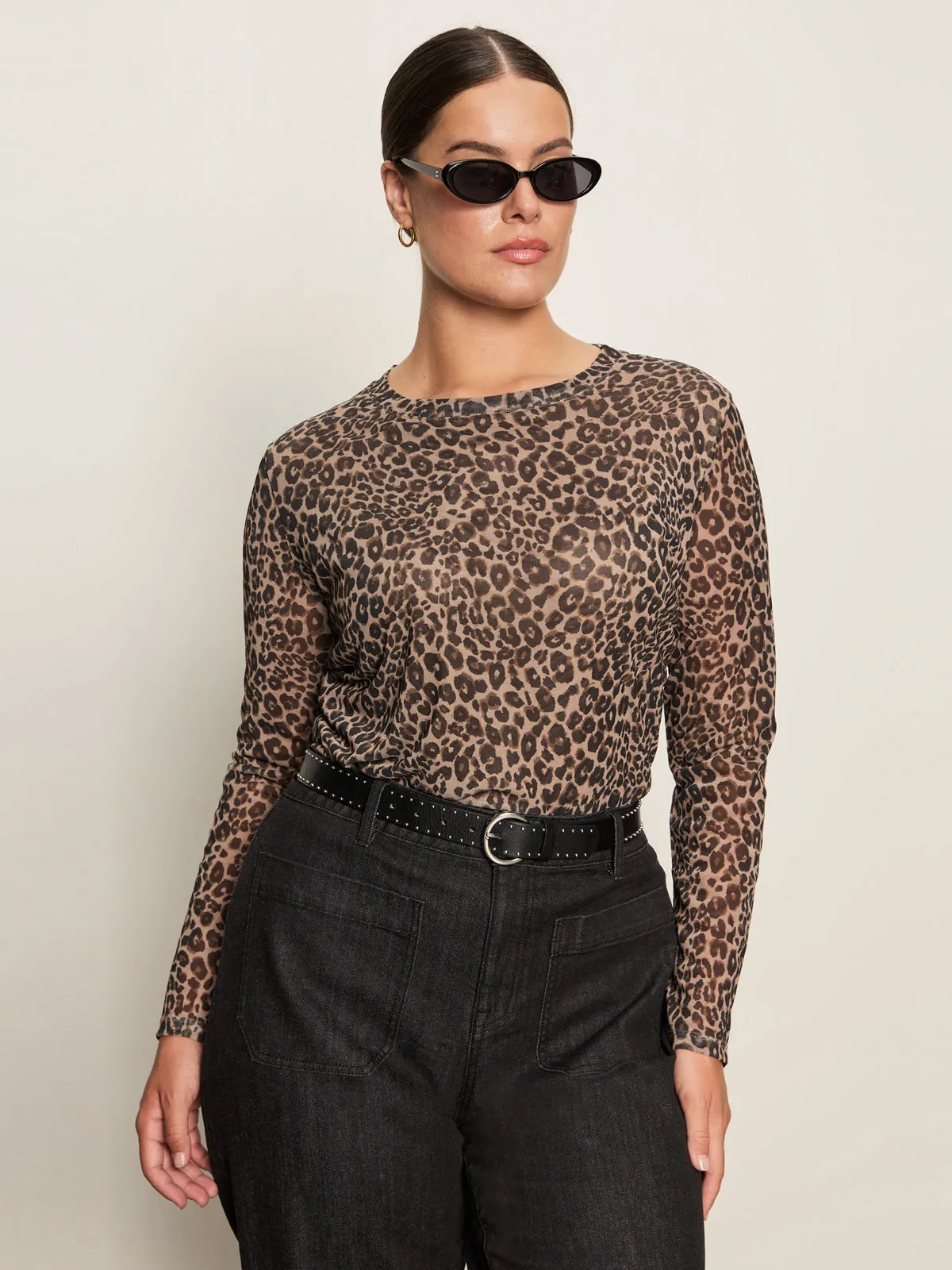 Long Sleeve Perfect Mesh Tee French Kitty Extended Sizing