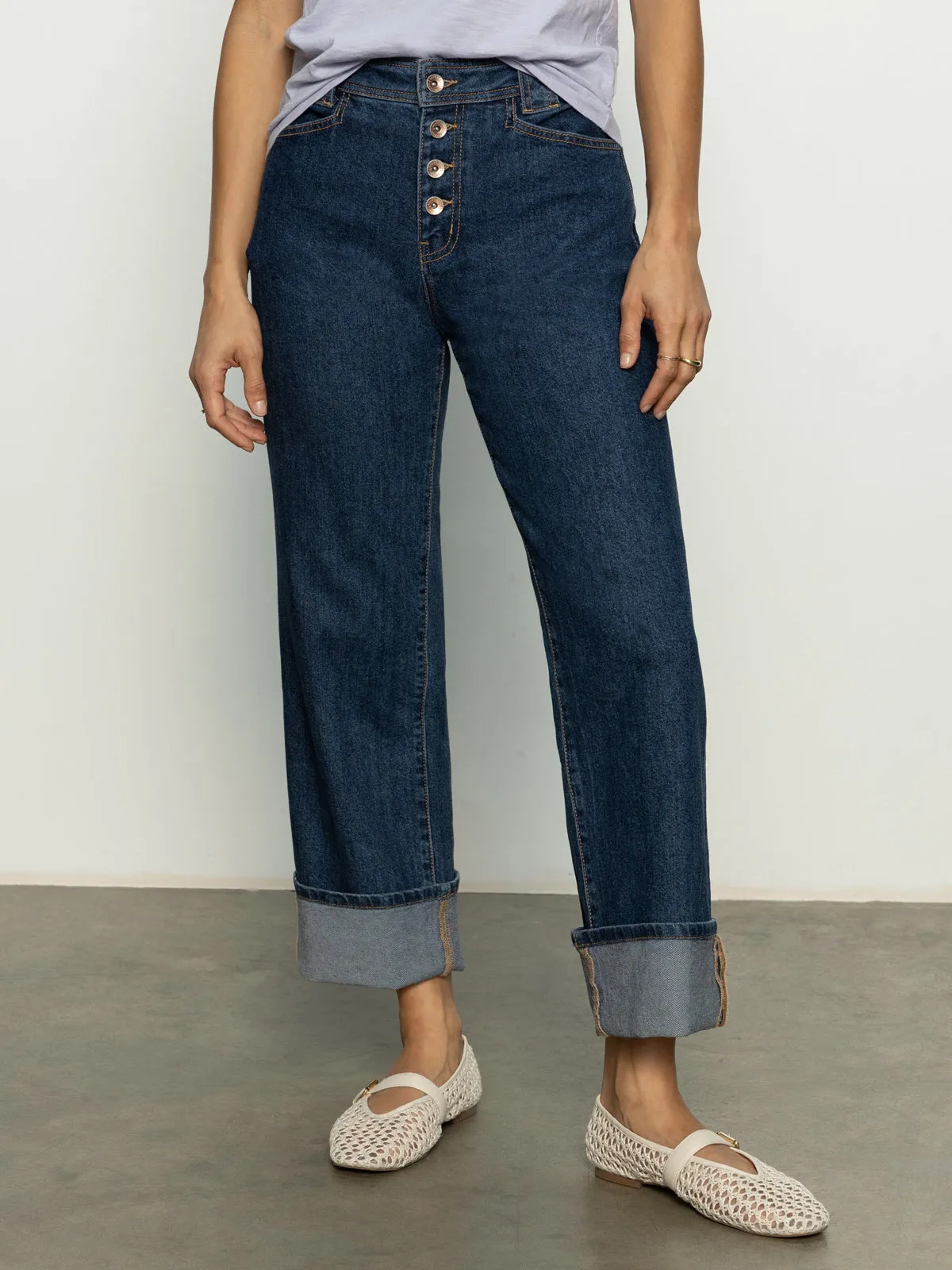 Luna Cuffed Standard Rise Jeans Solstice