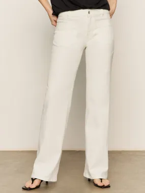 Marine Full Length Semi High Rise Jeans Bleached White