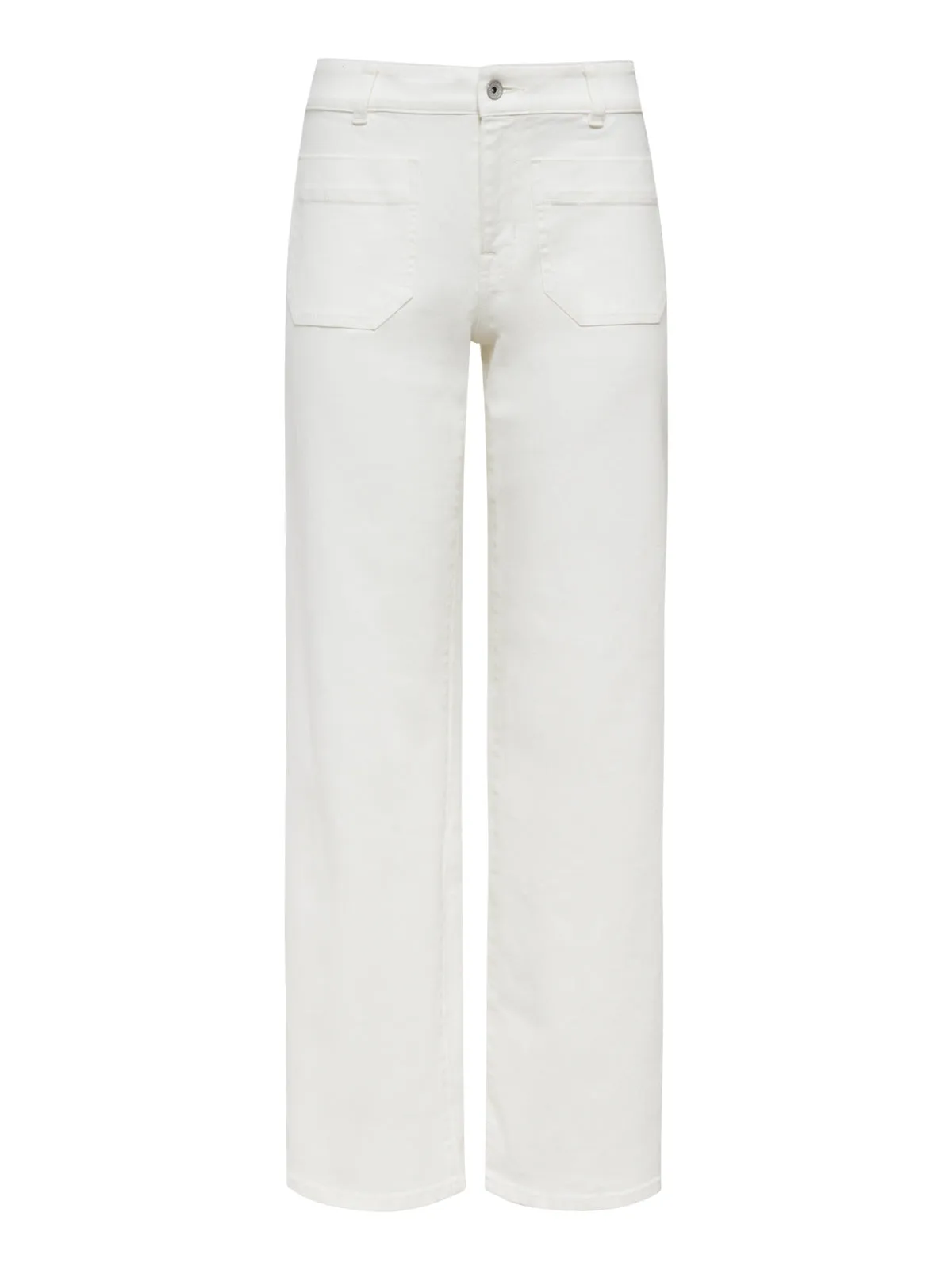 Marine Full Length Semi High Rise Jeans Bleached White