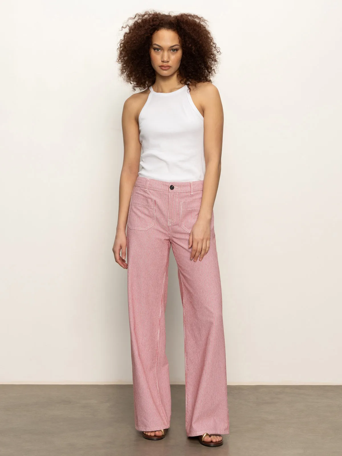 Marine Full Length Semi High Rise Pant Galley Stripe