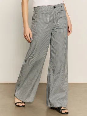 Marine Full Length Semi High Rise Pant Yacht Stripe