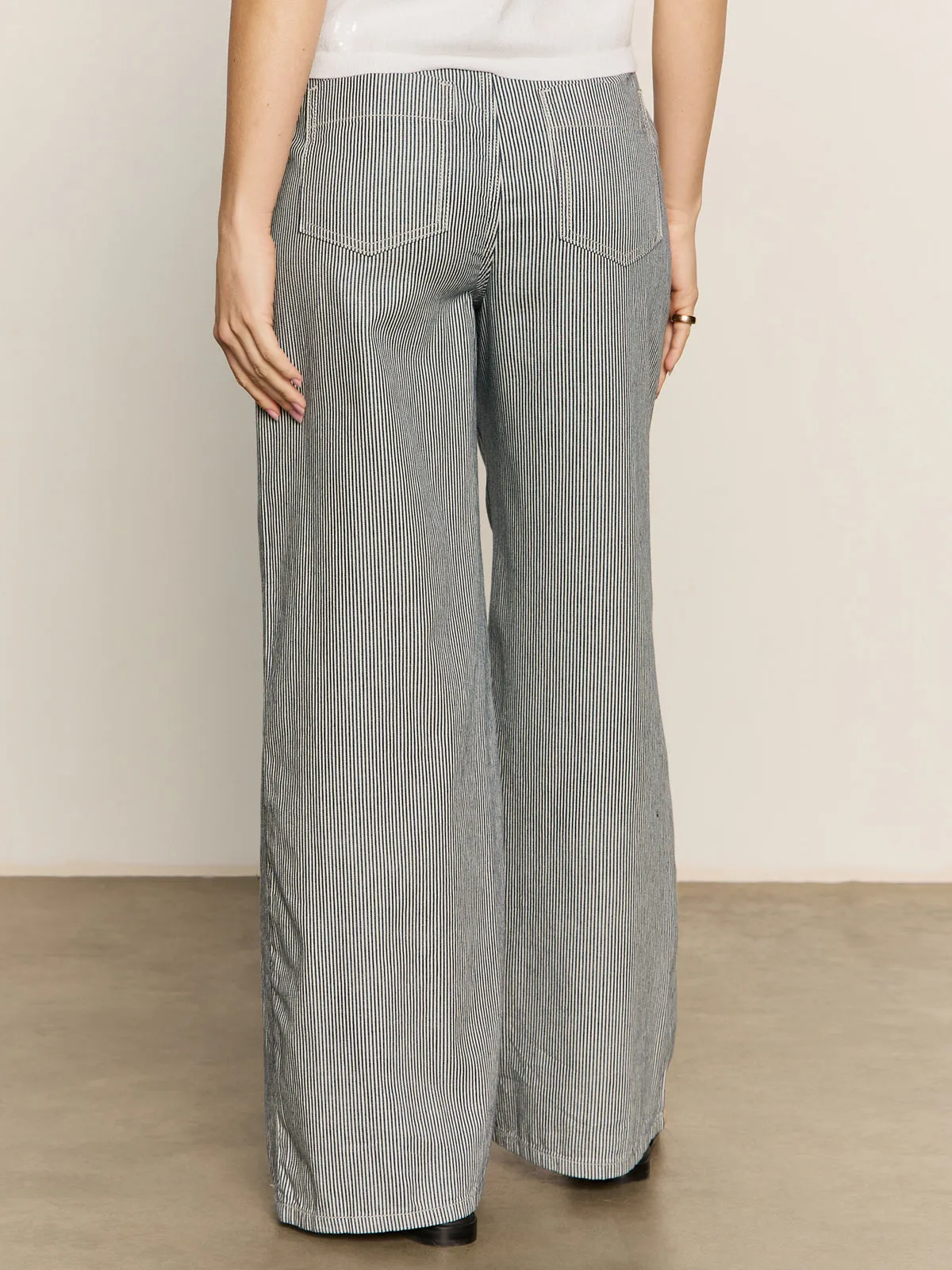 Marine Full Length Semi High Rise Pant Yacht Stripe