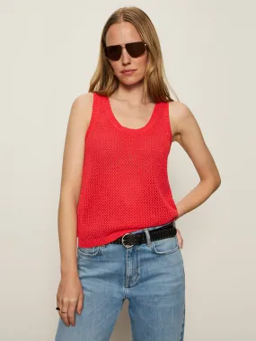 Mesh Stitch Shell Sweater Cayenne
