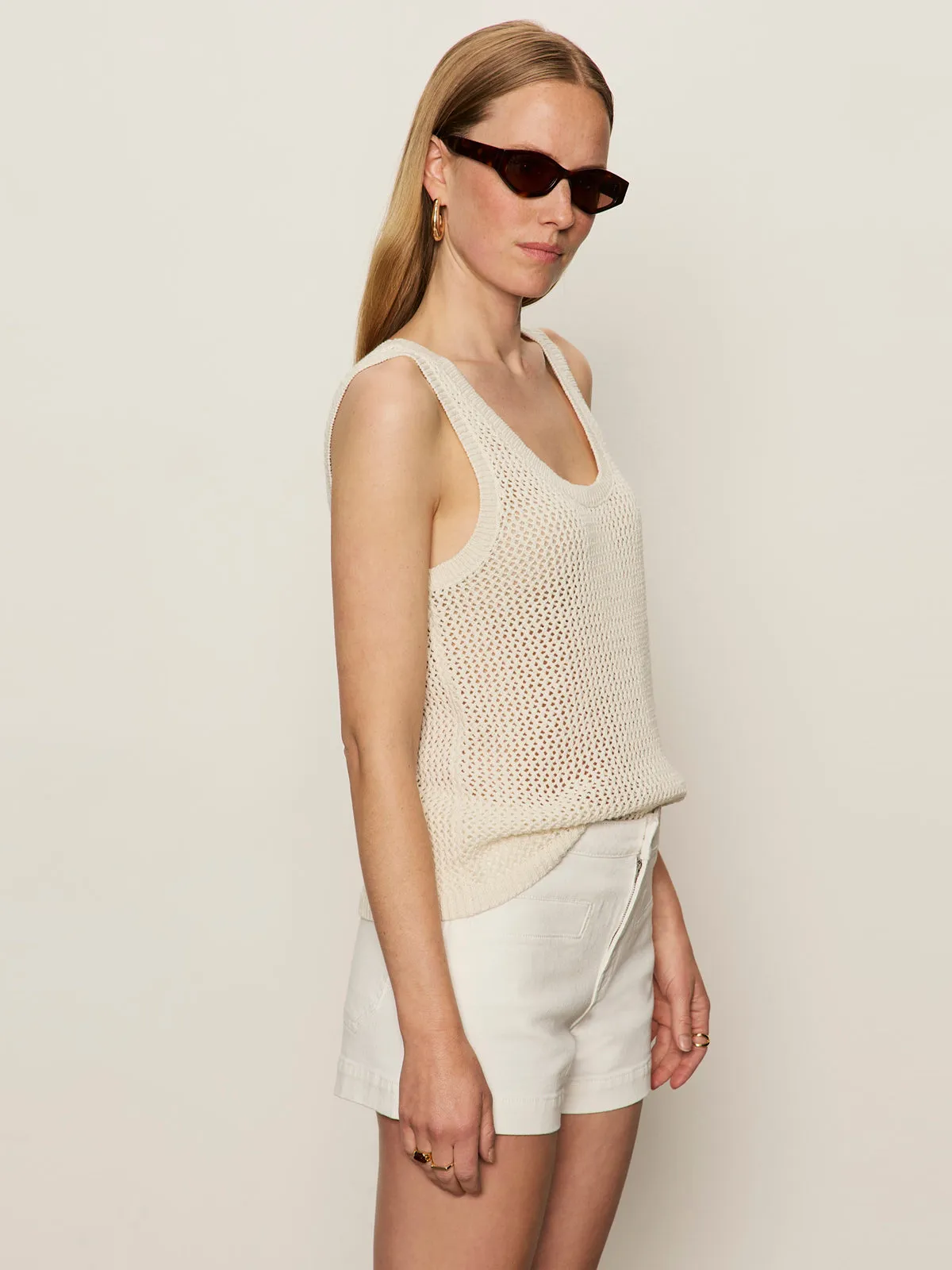 Mesh Stitch Shell Sweater Macrame
