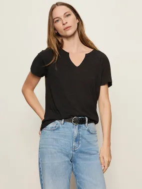 Notch Neck Tee Black