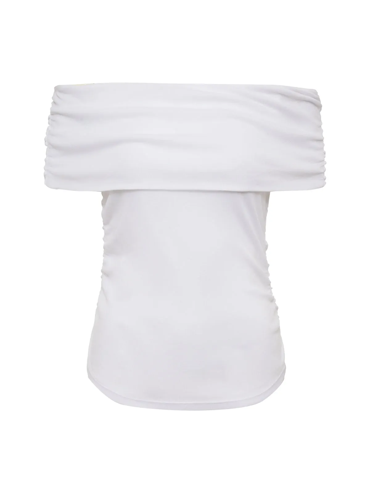 Off Shoulder Rib Tee White