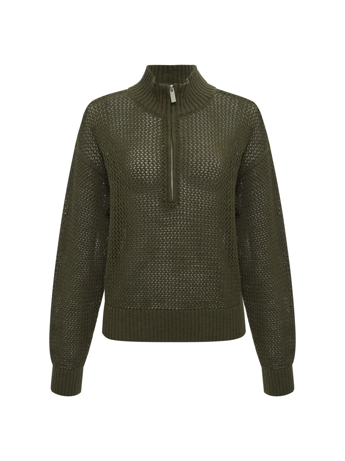 Open Knit Half-Zip Sweater Kalamata