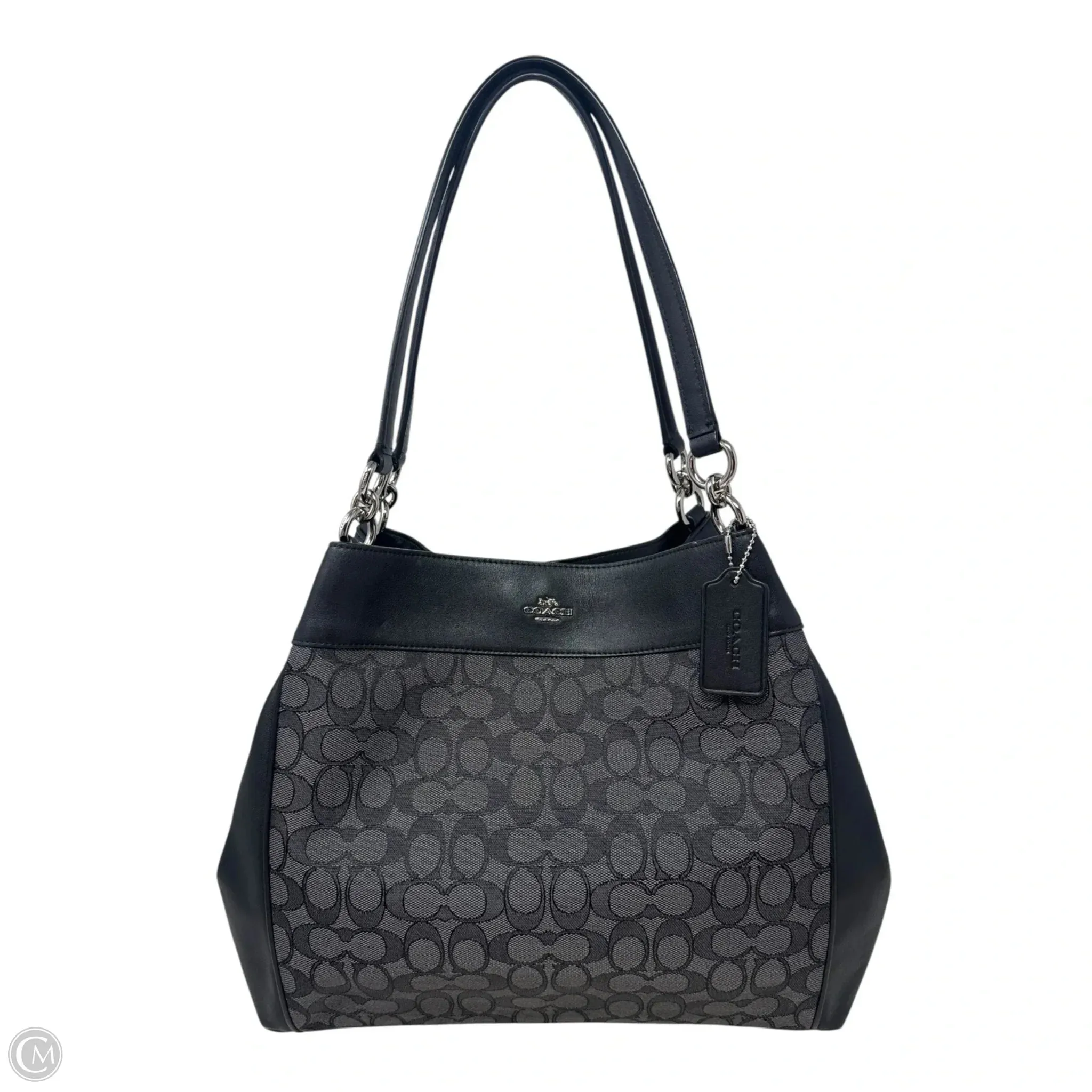 Outline Signature Jacquard Lexy Shoulder Bag Designer By Coach, Size: Large