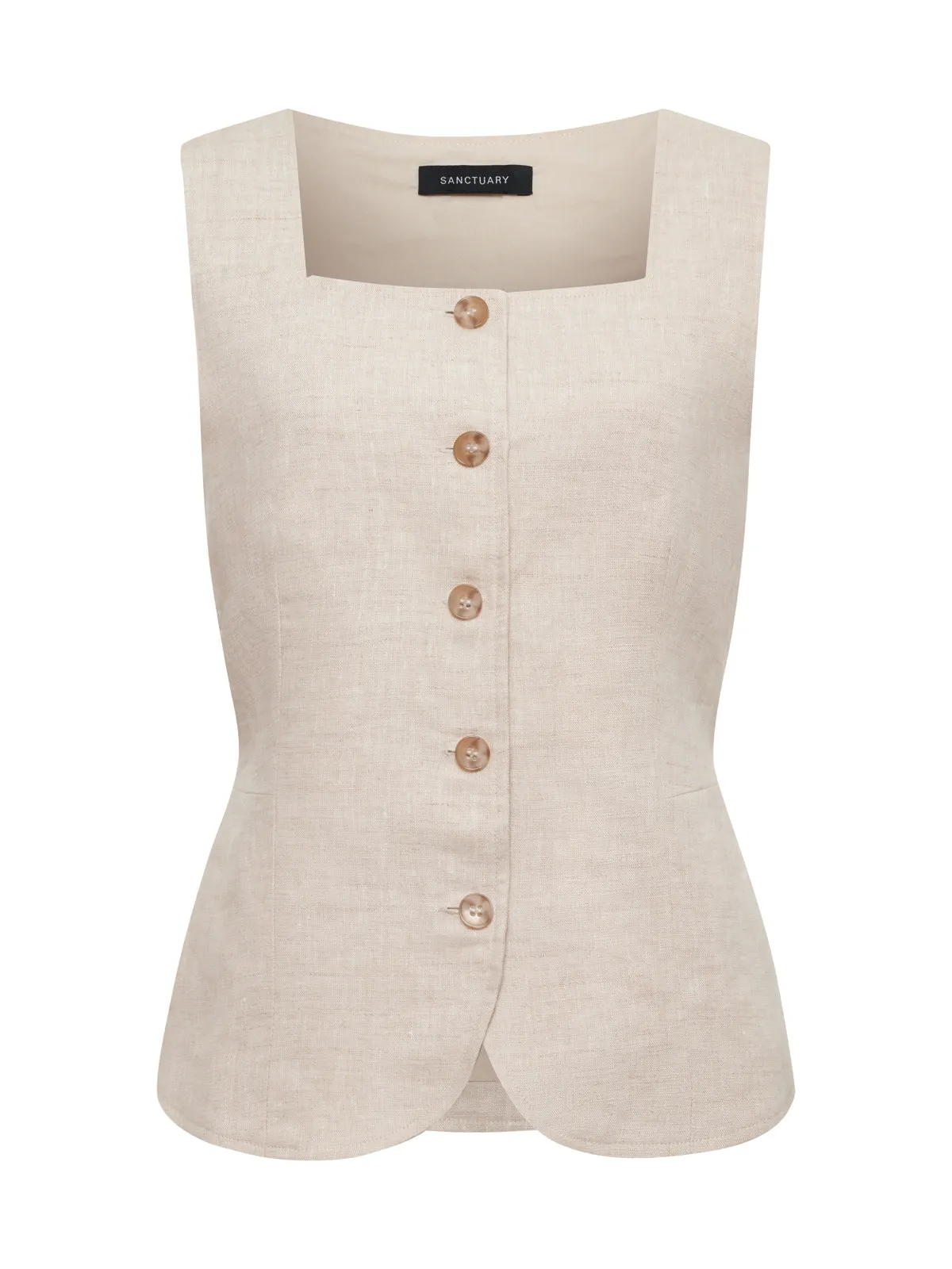 Outsmart Square Neck Vest Flax