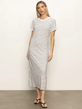 Perfect Tee Maxi Dress Chalk Black Stripe