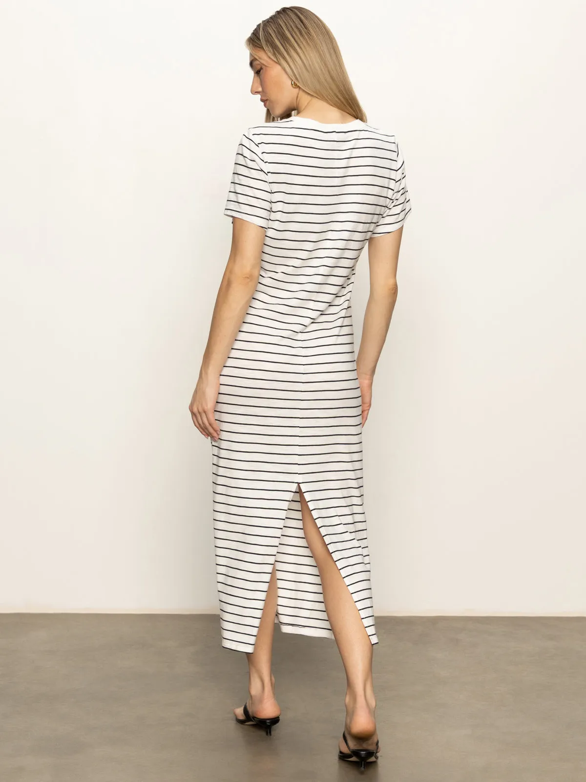 Perfect Tee Maxi Dress Chalk Black Stripe