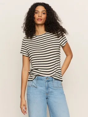 Perfect Textured Tee Macrame Black Stripe